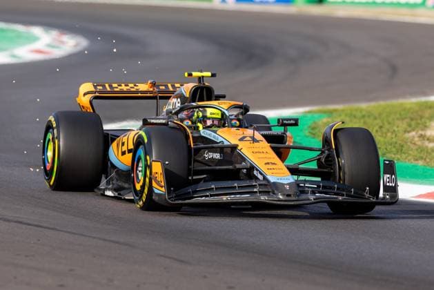 MONZA, ITALY - SEPTEMBER 01: McLaren driver Lando Norris (4) of United Kingdom during practice for the F1 Italian Grand Prix on Friday, September 1, 2023 at the Autodromo Nazionale Monza in Monza, Italy. (Photo by Bob Kupbens Icon Sportswire) AUTO: SEP 01 F1 Italian Grand Prix EDITORIAL USE ONLY Icon230901221