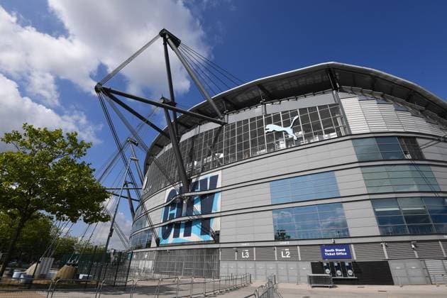 Mandatory Credit: Photo by Anna Gowthorpe Shutterstock (14074713d) A general view of the Etihad Stadium Manchester City v Fulham, Premier League, Football, Etihad Stadium, Manchester, UK - 02 Sep 2023 EDITORIAL USE ONLY No use with unauthorised audio, video, data, fixture lists, club league logos or live services. Online in-match use limited to 120 images, no video emulation. No use in betting, games or single club league player publications. Manchester City v Fulham, Premier League, Football, Etihad Stadium, Manchester, UK - 02 Sep 2023 EDITORIAL USE ONLY No use with unauthorised audio, video, data, fixture lists, club league logos or live services. Online in-match use limited to 120 images, no video emulation. No use in betting, games or single club league player publications. Copyright: xAnnaxGowthorpe Shutterstockx 14074713d