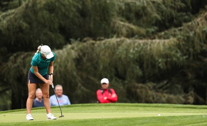 2023 KPMG Women s Irish Open, Dromoland Castle, Clare 2 9 2023 Ireland™s Sara Byrne putts on the 6th Sara Byrne putts on the 6th 2 9 2023  Copyright: x INPHO BenxBradyx BST_8407