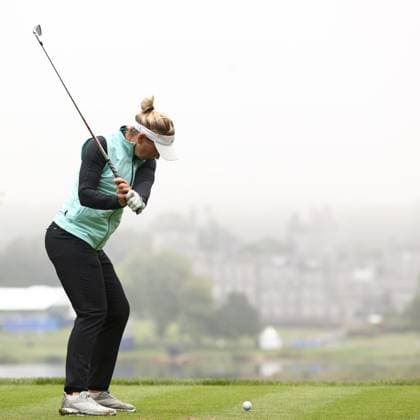 2023 KPMG Women s Irish Open, Dromoland Castle, Clare 2 9 2023 Denmark™s Nicole Broch Estrup tees off of the 7th Nicole Broch Estrup tees off of the 7th 2 9 2023  Copyright: x INPHO BenxBradyx BB1_7849