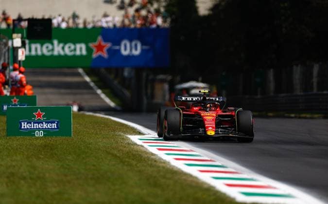 55 Carlos Sainz ESP, Scuderia Ferrari , F1 Grand Prix of Italy at Autodromo Nazionale Monza on September 2, 2023 in Monza, Italy Photo by HOCH ZWEI Monza Italy