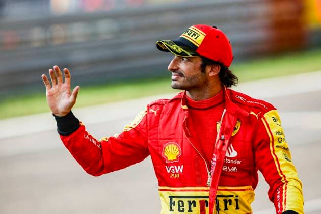SAINZ Carlos (spa), Scuderia Ferrari SF-23, portrait pole position during the 2023 Formula 1 Pirelli Grand Premio d™Italia Grand Prix, 14th round of the 2023 Formula One World Championship, WM, Weltmeisterschaft from September 1 to 3, 2023 on the Autodromo Nazionale di Monza, in Monza, Italy - F1 - ITALIAN GRAND PRIX 2023 DPPI Panoramic  _R3_8897