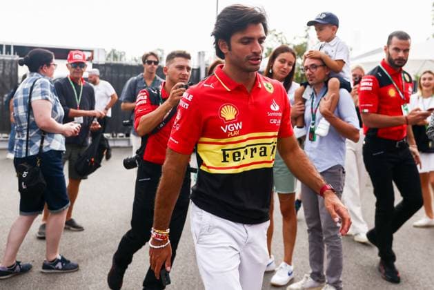 September 2, 2023, Monza, Italy: Carlos Sainz of Ferrari is seen in the paddock ahead of the F1 Italian Grand Prix at Autodromo Nazionale Monza, on September 2, 2023 in Monza, Italy. Monza Italy - ZUMAz156 0302583763st Copyright: xBeataxZawrzelx