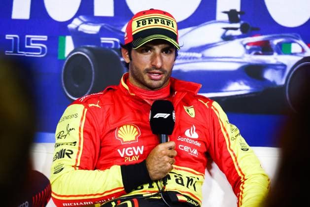 September 2, 2023, Monza, Italy: Carlos Sainz of Ferrari is seen during press conferenca after qualifying ahead of the F1 Italian Grand Prix at Autodromo Nazionale Monza, on September 2, 2023 in Monza, Italy. Monza Italy - ZUMAz156 0302597781st Copyright: xBeataxZawrzelx