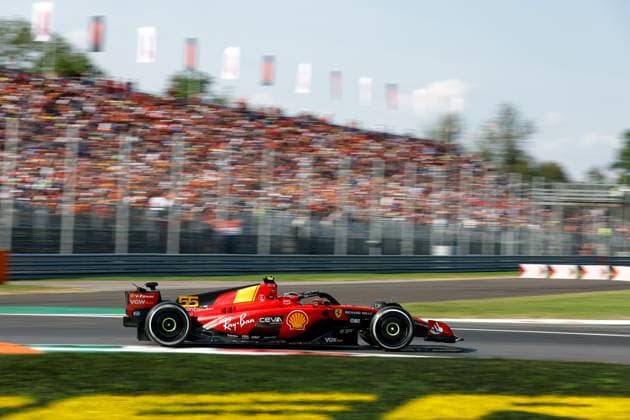 55 Carlos Sainz ESP, Scuderia Ferrari , F1 Grand Prix of Italy at Autodromo Nazionale Monza on September 2, 2023 in Monza, Italy Photo by HOCH ZWEI Monza Italy