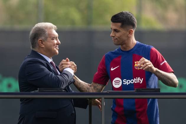 September 2, 2023, Barcelona, Spain: BARCELONA, SPAIN - SEPTEMBER 02: Joao Cancelo unveiling as new FC Barcelona, Barca player at Ciutat Esportiva Joan Gamper on September 02, 2023 in Barcelona, Spain Barcelona Spain - ZUMAd159 0302601488st Copyright: xGerardxFrancox