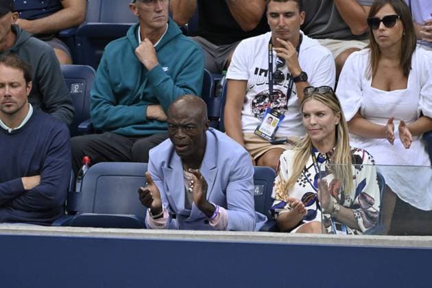 Tennis : Us Open 2023 - Seal - Angleterrre - soutient Jannick Sinner sur le Court Amstrong Tennis : US open 2023 - 02 09 23 ChrysleneCaillaud Panoramic 