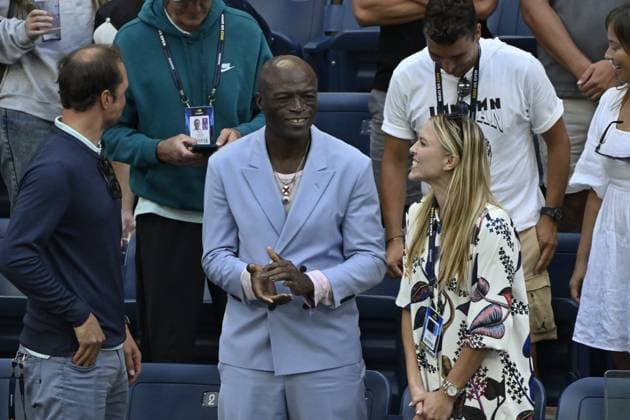 Tennis : Us Open 2023 - Seal - Angleterrre - soutient Jannick Sinner sur le Court Amstrong Tennis : US open 2023 - 02 09 23 ChrysleneCaillaud Panoramic 