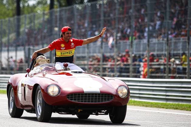Italy, Monza, 03 09 2023, Autodromo di Monza, F1 Grand Prix of Italy Race, Carlos Sainz of Spain and Ferrari during the drivers parade Monza Autodromo di Monza Monza Italy  eu-images-645