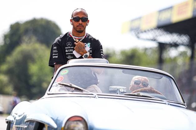 Italy, Monza, 03 09 2023, Autodromo di Monza, F1 Grand Prix of Italy Race, Lewis Hamilton of Great Britain and Mercedes during the drivers parade Monza Autodromo di Monza Monza Italy  eu-images-645