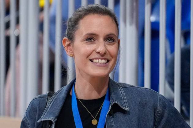 Jennifer Kettemann Managing Director, RNL , single image, single photo, action, joy, glad, happy, friendly, cheerful, happy, beaming, optimistic, portrait, 03 09 2023, Heidelberg Germany , Handball, EHF European League, Qualification, Rhein Neckar Löwen HC Vardar 1961 Skopje xozx