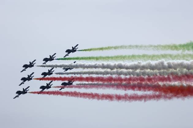 F1 Italian Grand Prix 2023 Planes performs before the Formula 1 Italian Grand Prix at Autodromo Nazionale di Monza in Monza, Italy on September 3, 2023. Monza Italy  Copyright: xJakubxPorzyckix originalFilename:porzycki-f1italia230903_npwWP.jpg