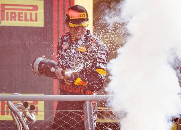 MONZA - Max Verstappen (Red Bull Racing) on the podium after the Italian Grand Prix at the Autodromo Nazionale Monza circuit on September 3, 2023 in Monza, Italy. ANP SEM VAN DER WAL Race 2023 2024 xVIxANPxSportx xxANPxIVx 477153206 originalFilename: 477153206.jpg