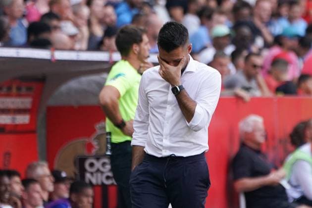 Francesco Farioli (entraineur de l OGC Nice) FOOTBALL : OGC Nice vs RC Strasbourg - Ligue 1 Uber Eats - Nice - 03 09 2023 NorbertScanella Panoramic 