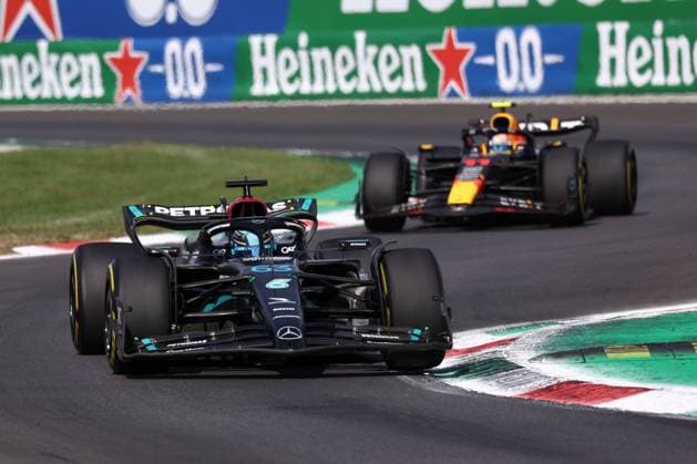 F1 Gran Prix of Italy George Russell of Mercedes AMG Petronas F1 Team during the F1 Grand Prix of Italy at Autodromo Nazionale on September 3, 2023 Monza, Italy. Monza Autodromo Nazionale Italy Copyright: xMarcoxCanonierox