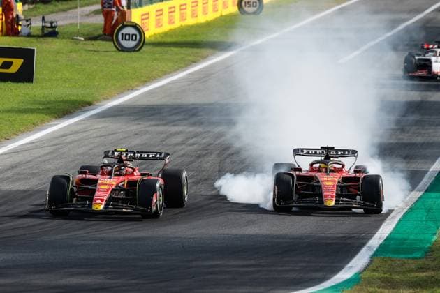 55 Carlos Sainz ESP, Scuderia Ferrari , 16 Charles Leclerc MCO, Scuderia Ferrari , F1 Grand Prix of Italy at Autodromo Nazionale Monza on September 3, 2023 in Monza, Italy Photo by HOCH ZWEI Monza Italy