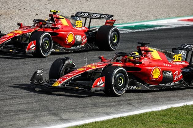 16 Charles Leclerc MCO, Scuderia Ferrari , 55 Carlos Sainz ESP, Scuderia Ferrari , F1 Grand Prix of Italy at Autodromo Nazionale Monza on September 3, 2023 in Monza, Italy Photo by HOCH ZWEI Monza Italy
