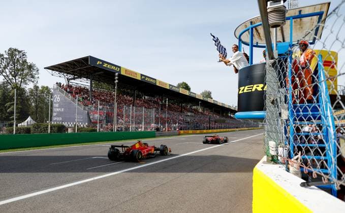 16 Charles Leclerc MCO, Scuderia Ferrari , 55 Carlos Sainz ESP, Scuderia Ferrari , F1 Grand Prix of Italy at Autodromo Nazionale Monza on September 3, 2023 in Monza, Italy Photo by HOCH ZWEI Monza Italy