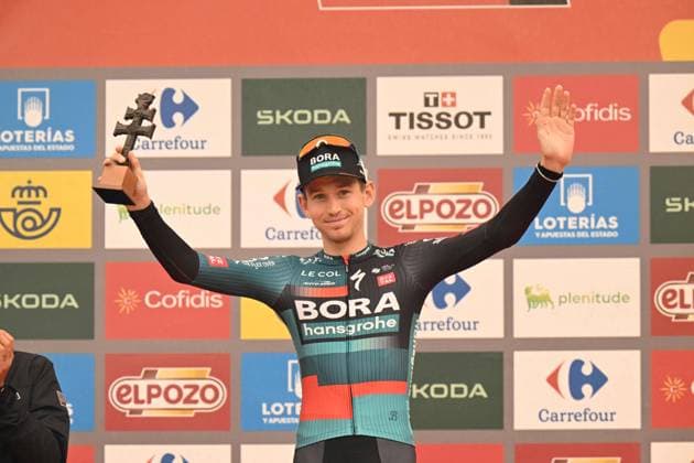 Radsport, Vuelta a Espana, Lennard Kämna gewinnt 9. Etappe 03-09-2023 Vuelta A Espana; Tappa 09 Cartagena - Alto De Caravaca De La Cruz; 2023, Bora - Hansgrohe; Kamna, Lennard; Alto De Caravaca De La Cruz; 
