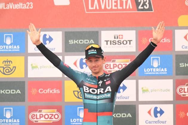 Radsport, Vuelta a Espana, Lennard Kämna gewinnt 9. Etappe 03-09-2023 Vuelta A Espana; Tappa 09 Cartagena - Alto De Caravaca De La Cruz; 2023, Bora - Hansgrohe; Kamna, Lennard; Alto De Caravaca De La Cruz; 