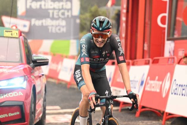 Radsport, Vuelta a Espana, Lennard Kämna gewinnt 9. Etappe 03-09-2023 Vuelta A Espana; Tappa 09 Cartagena - Alto De Caravaca De La Cruz; 2023, Bora - Hansgrohe; Kamna, Lennard; Alto De Caravaca De La Cruz; 