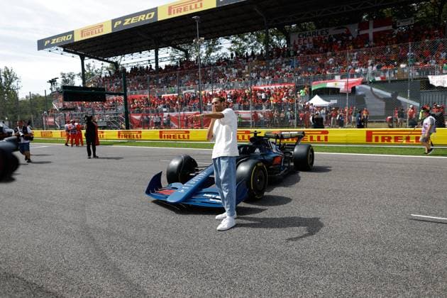 Gianmarco Tamberi with the 2024 Formula 2 car, F1 Grand Prix of Italy at Autodromo Nazionale Monza on September 3, 2023 in Monza, Italy Photo by HOCH ZWEI Monza Italy