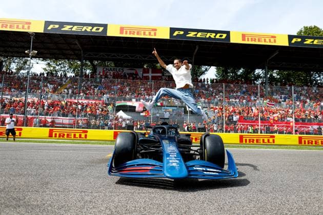 Gianmarco Tamberi with the 2024 Formula 2 car, F1 Grand Prix of Italy at Autodromo Nazionale Monza on September 3, 2023 in Monza, Italy Photo by HOCH ZWEI Monza Italy