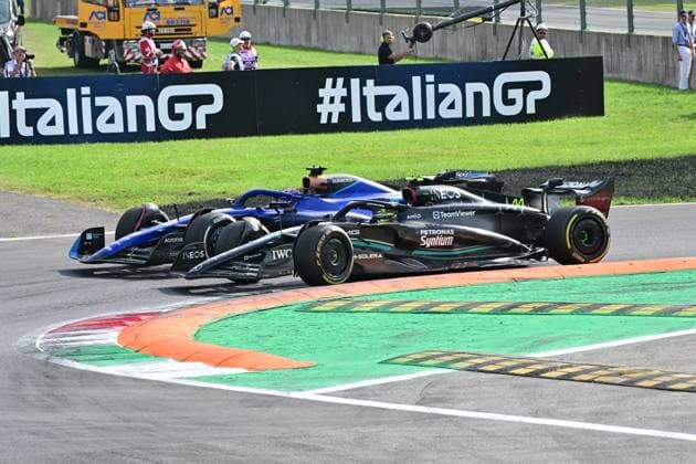 44 Lewis Hamilton GBR, Mercedes AMG Petronas F1 Team , 23 Alexander Albon THA, Williams Racing , F1 Grand Prix of Italy at Autodromo Nazionale Monza on September 3, 2023 in Monza, Italy Photo by HOCH ZWEI Monza Italy
