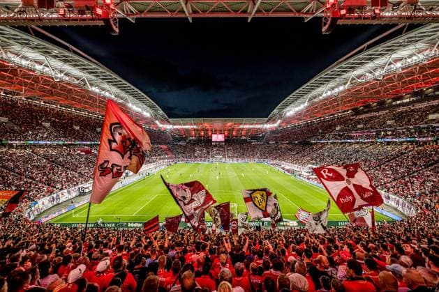 Leipzig fans cheer team Football 1 Bundesliga, Matchday 2 RB Leipzig VfB Stuttgart 5 1 25 August 2023 Leipzig, Red Bull Arena RB Leipzig VfB Stuttgart 5 1
