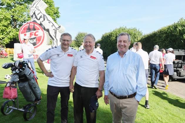 1 FC Cologne 1 FC Cologne, Gut Lärchenhof, FC Fairways 2023, golfing for a good cause, from left Eckhard sauren, Karl Heinz Thielen, Werner Wolf, 04 09 2023, picture