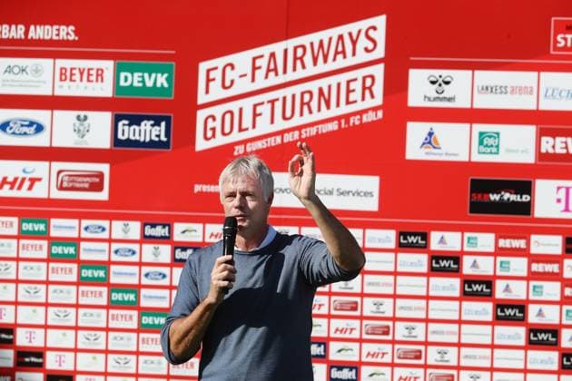 1 FC Cologne 1 FC Cologne, Gut Lärchenhof, FC Fairways 2023, golfing for a good cause, welcoming words Tom Bartels, 04 09 2023, picture