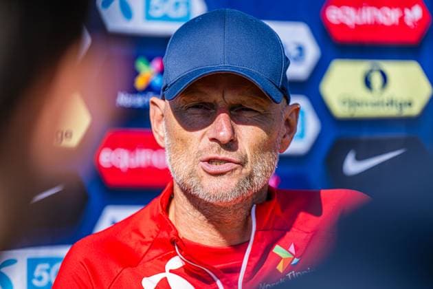 230904 Stale Solbakken, head coach of the Norwegian national football team during a press event on September 4, 2023 in Lillestrom Photo Marius Simensen BILDBYRAN COP 238 bbeng football fotboll fotboll norge norway practice soccer training trening träning  Copyright: MARIUSxSIMENSEN BB230904BB276