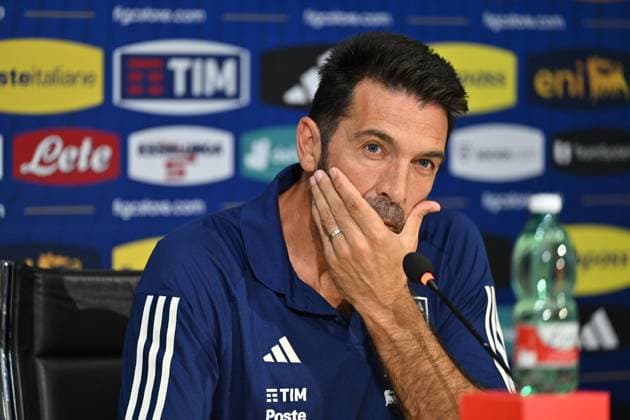 Sport Bilder des Tages September 4, 2023, Florence, Italy: Head of Italy Delegation Gianluigi Buffon attends a press conference, PK, Pressekonferenz at the Coverciano traning centre near Florence, Florence, Italy, 04 September 2023.ANSA CLAUDIO GIOVANNINI ++ Buffon, metterò il mio mattone per un Italia generosa ++  - ZUMAa110 20230904_zaf_a110_062 Copyright: xClaudioxGiovanninix