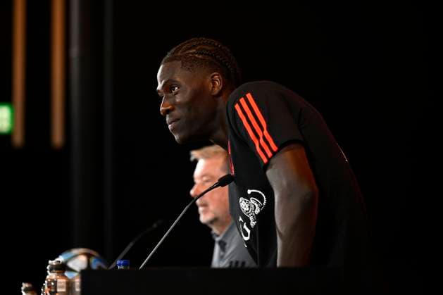 Belgium National Football Team - media activities 5 09 2023 Tubize, Belgium - September 5 : Onana Amadou during a press conference, PK, Pressekonferenz prior to European Qualifiers EURO 2024 qualification match between Azerbaijan and Belgium on September 05, 2023 in Tubize, Belgium, 5 09 2023 Tubize Belgium  Copyright: xPeterxDexVoechtx