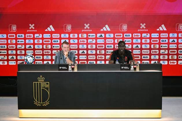 Belgium National Football Team - media activities 5 09 2023 Tubize, Belgium - September 5 : Onana Amadou during a press conference, PK, Pressekonferenz prior to European Qualifiers EURO 2024 qualification match between Azerbaijan and Belgium on September 05, 2023 in Tubize, Belgium, 5 09 2023 Tubize Belgium  Copyright: xPeterxDexVoechtx