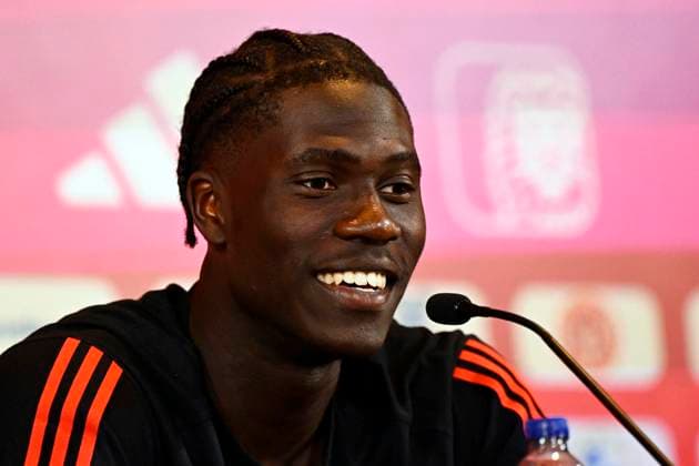 Belgium National Football Team - media activities 5 09 2023 Tubize, Belgium - September 5 : Onana Amadou during a press conference, PK, Pressekonferenz prior to European Qualifiers EURO 2024 qualification match between Azerbaijan and Belgium on September 05, 2023 in Tubize, Belgium, 5 09 2023 Tubize Belgium  Copyright: xPeterxDexVoechtx