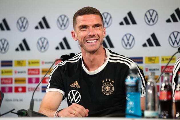 Robin Gosens Germany Press Conference National Team Germany at Autostadt in Wolfsburg Football,Germany,05 09 2023