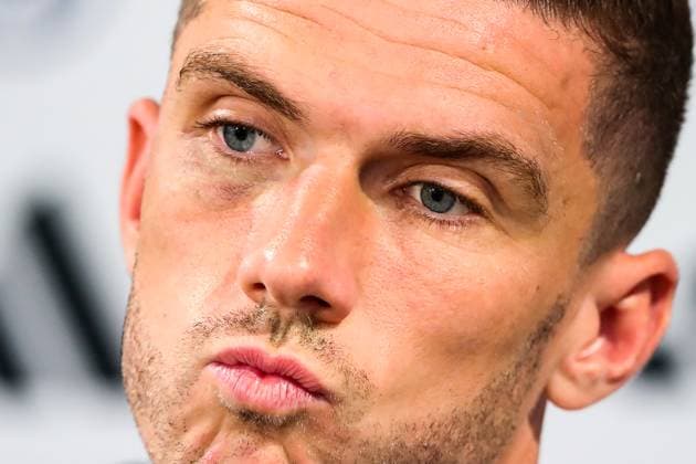 Robin Gosens Germany Press Conference National Team Germany at Autostadt in Wolfsburg Football,Germany,05 09 2023