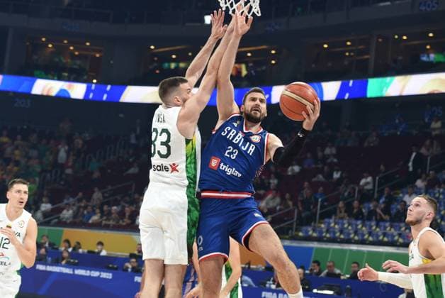 LITHUANIA vs SERBIA MARKO GUDURIC, basketball player of Serbia, at the FIBA World Cup match against Lithuania, at MOA Arena. Manila, 05.09.2023. photo: Nebojsa Parausic MN press photo BASKETBALL, FIBA, WORLD CUP, SERBIA, LITHUANIA Manila MOA Arena Philippines Copyright: xNebojsaxParausicx xMNxPressx