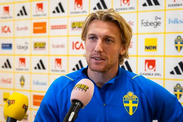 230905 Emil Forsberg of Sweden in the mixed zone after a training session on September 5, 2023 in Stockholm Photo Michael Campanella BILDBYRAN COP 313 MC0063 fotboll football soccer fotball em kval kval uefa euro qualifier qualifier träning practice training sverige sweden sverige a bbeng  Copyright: MICHAELxCAMPANELLA BB230905MC034
