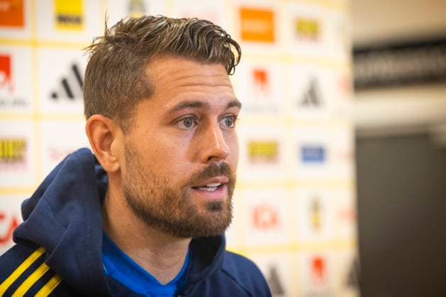 230906 Kristoffer Nordfeldt of Sweden in the mixed zone after a training session on September 6, 2023 in Stockholm Photo Michael Campanella BILDBYRAN COP 313 MC0064 fotboll soccer football em kval kval uefa euro qualifier qualifier träning practice training sverige sweden sverige a bbeng  Copyright: MICHAELxCAMPANELLA BB230906MC069