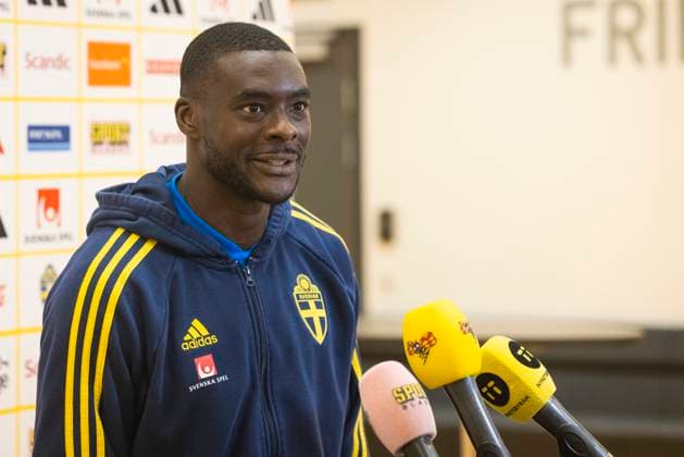 230906 Ken Sema of Sweden in the mixed zone after a training session on September 6, 2023 in Stockholm Photo Michael Campanella BILDBYRAN COP 313 MC0064 fotboll football soccer fotball em kval kval uefa euro qualifier qualifier träning practice training sverige sweden sverige a bbeng  Copyright: MICHAELxCAMPANELLA BB230906MC073
