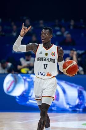 Basketball Manila Pasay 06 09 2023 FIBA Basketball World Cup 2023 Mens World Cup Quarterfinals Germany GER Latvia LAT Dennis Schröder Schroeder Germany, No 17 Schröder Schroder