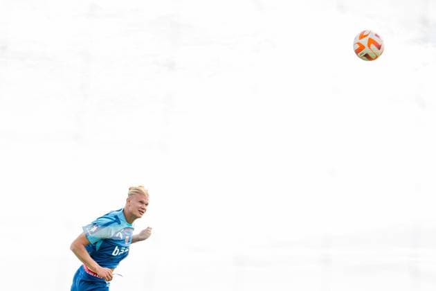 230906 Erling Braut Haaland of the Norwegian national football team during a training session on September 6, 2023 in Lillestrom Photo Vegard Grott BILDBYRAN code VG VG0514 bbeng fotball football soccer football training training practice norge norway  Copyright: VEGARDxGRoTT BB230906VG015