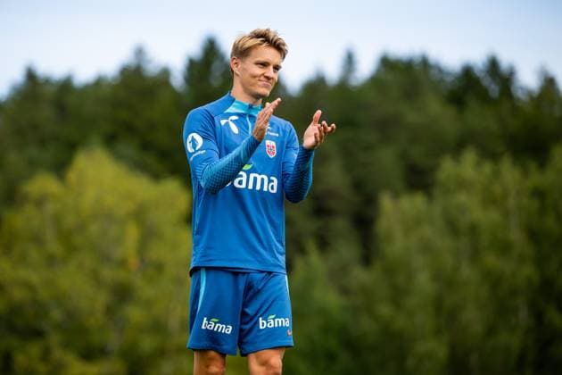 230906 Martin odegaard of the Norwegian national football team during a training session on September 6, 2023 in Lillestrom Photo Vegard Grott BILDBYRAN code VG VG0514 bbeng fotball football soccer fotboll trening training practice norge norway  Copyright: VEGARDxGRoTT BB230906VG027