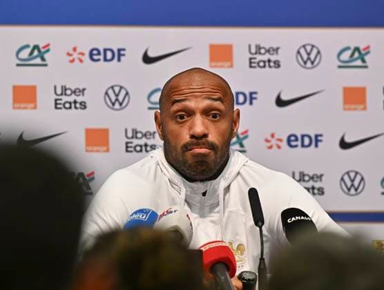 Thiery Henry SÃ lectionneur de l Equipe de France Espoirs FOOTBALL : match amical France vs Danemark espoirs , confÃ rence de presse, thierry Henry, nouveau sÃ lectionneur des espoirs 6 09 2023 MaoCtou Panoramic 
