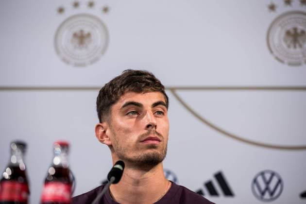 DFB A Nationalmannschaft Herren Press Conference 07 09 2023 Kai Havertz Germany DFB A Nationalmannschaft Herren Press Conference,Wolfsburg, VW Autostadt on 07 09 2023 DFB REGULATES PROHIBIT ANY USE OF PHOTOGRAPHS AS IMAGE SEQUENCES AND OR QUASI VIDEO Copyright: xBEAUTIFULxSPORTS Wunderlx
