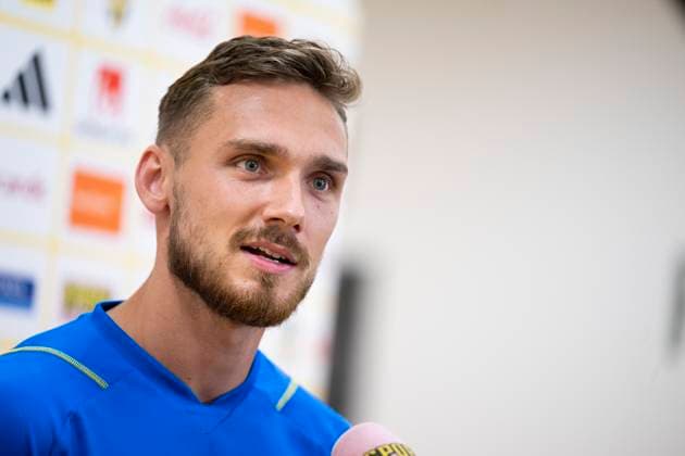 SOLNA 20230907 Linus Wahlqvist Egnell at todays press conference at Friends arena before the national and European Championship qualifying match against Estonia SOLNA SWEDEN x10050x  Copyright: xPontusxLundahl TTx SVENSKA LANDSLAGET TRÄNING FRIENDS ARENA