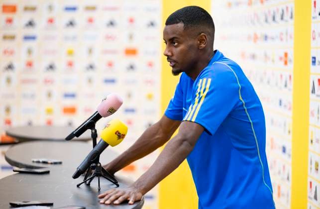 SOLNA 20230907 Alexander Isak at todays press conference at Friends arena before the national and European Championship qualifying match against Estonia SOLNA SWEDEN x10050x  Copyright: xPontusxLundahl TTx SVENSKA LANDSLAGET TRÄNING FRIENDS ARENA