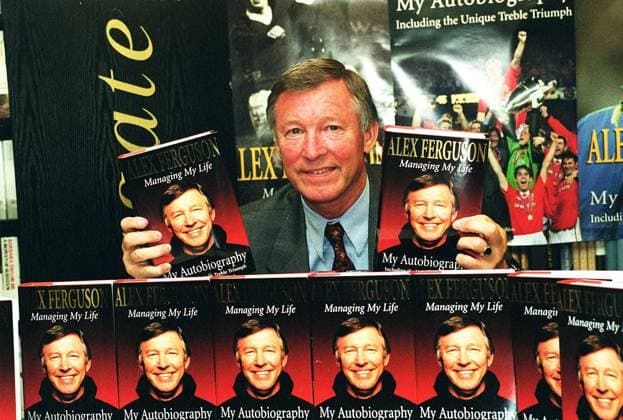 Sir ALEX FERGUSON Manager, Manchester United, ManU FC Former Professional Footballer Seen signing copies of his autobiography. COMPULSORY CREDIT: UPPA Photoshot Photo UJF 016478 A-28 09.08.1999 Sir ALEX FERGUSON Manager, Manchester United FC Former Professional Footballer Seen signing copies of his autobiography. COMPULSORY CREDIT: Talking Photoshot Photo UJF 016478 A-28 09.08.1999, Credit:Photoshot Avalon United Kingdom  Copyright: xPhotoshotx xAvalonx 0504173721